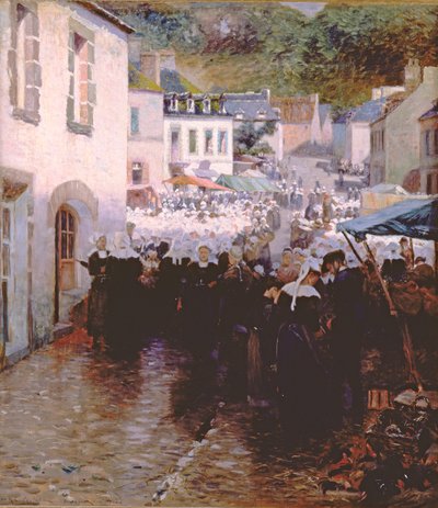Brittany Peasants Market Day in Pont Aven by Frank C. Penfold